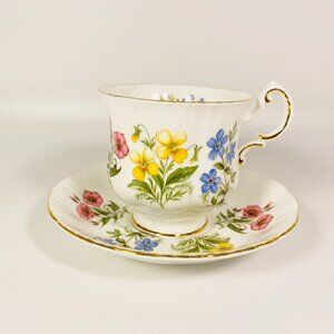 Vintage Paragon "English Flowers"  Tea Cup & Saucer  Bone China England